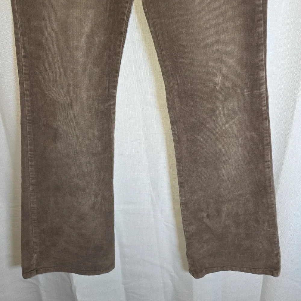 Vtg LEI Women Y2k Brown Flared Leg Corduroy Pants‎ Size 11 Mid Rise